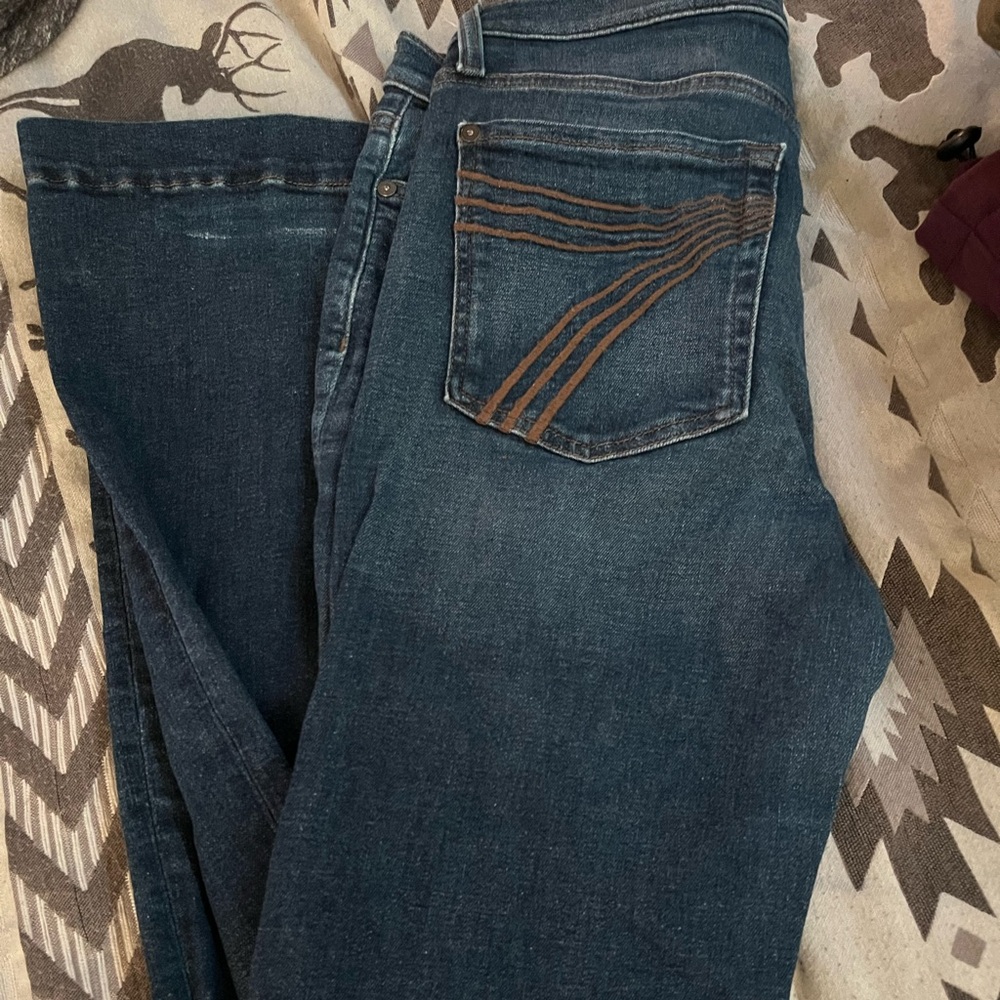 7 For All Mankind Blue Straight Leg Denim